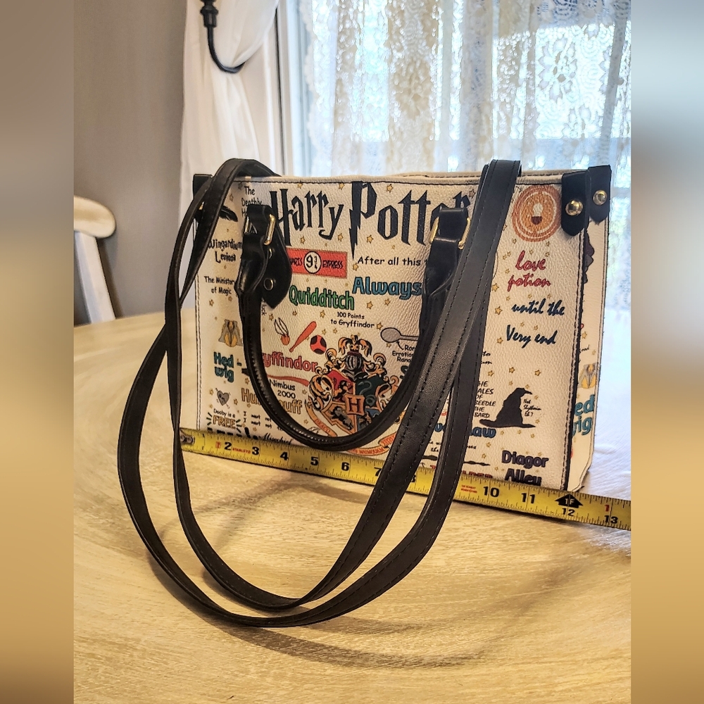 NEW - Harry Potter Themed Canvas Tote Bag with Black Straps NO TAG